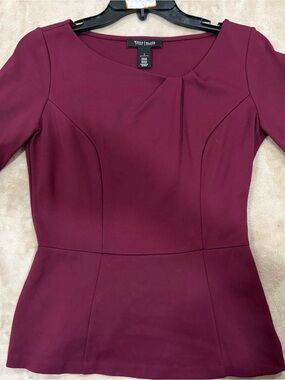 White House/Black Market ponte top zipper side women’s 2